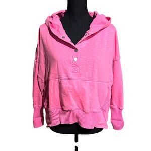 Blue B. Bright Pink Hooded Dolman Sleeve Sweater Women's Small